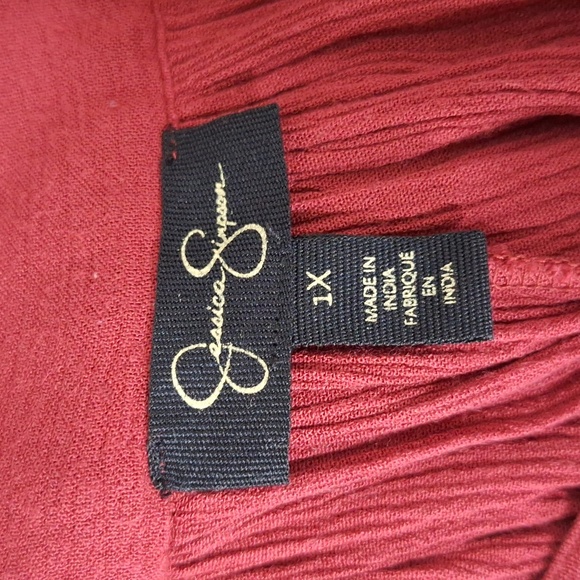 Jessica Simpson Rosewood Bailey Long Sleeve Boho Romantic Lace Up Blouse Size 1X - Picture 10 of 14